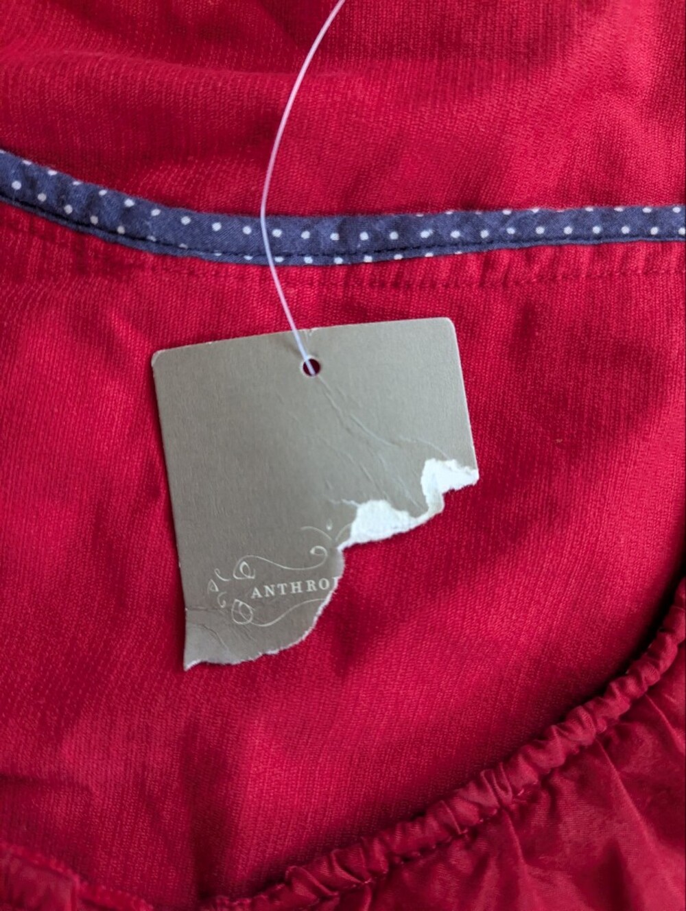 Anthropologie Maeve Red Corduroy Dress Size 10 Romantic Ruffle Whimsigoth Date - Picture 5 of 10